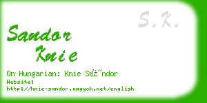 sandor knie business card